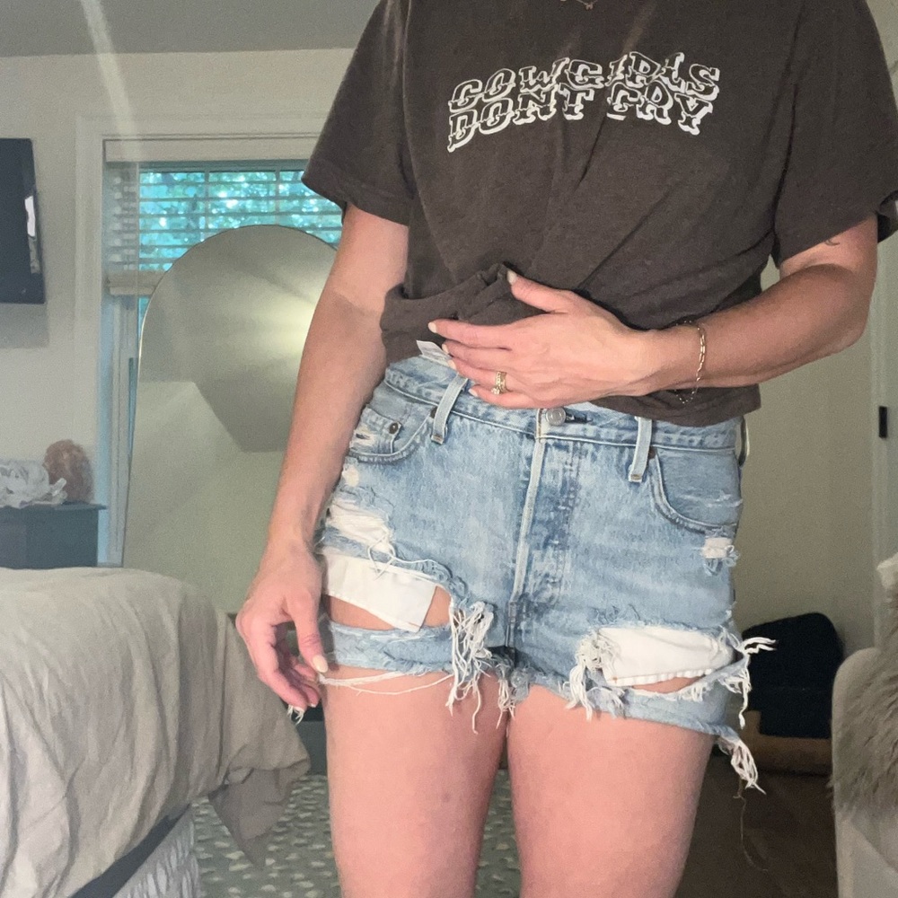 Levi’s 501 distressed jean shorts